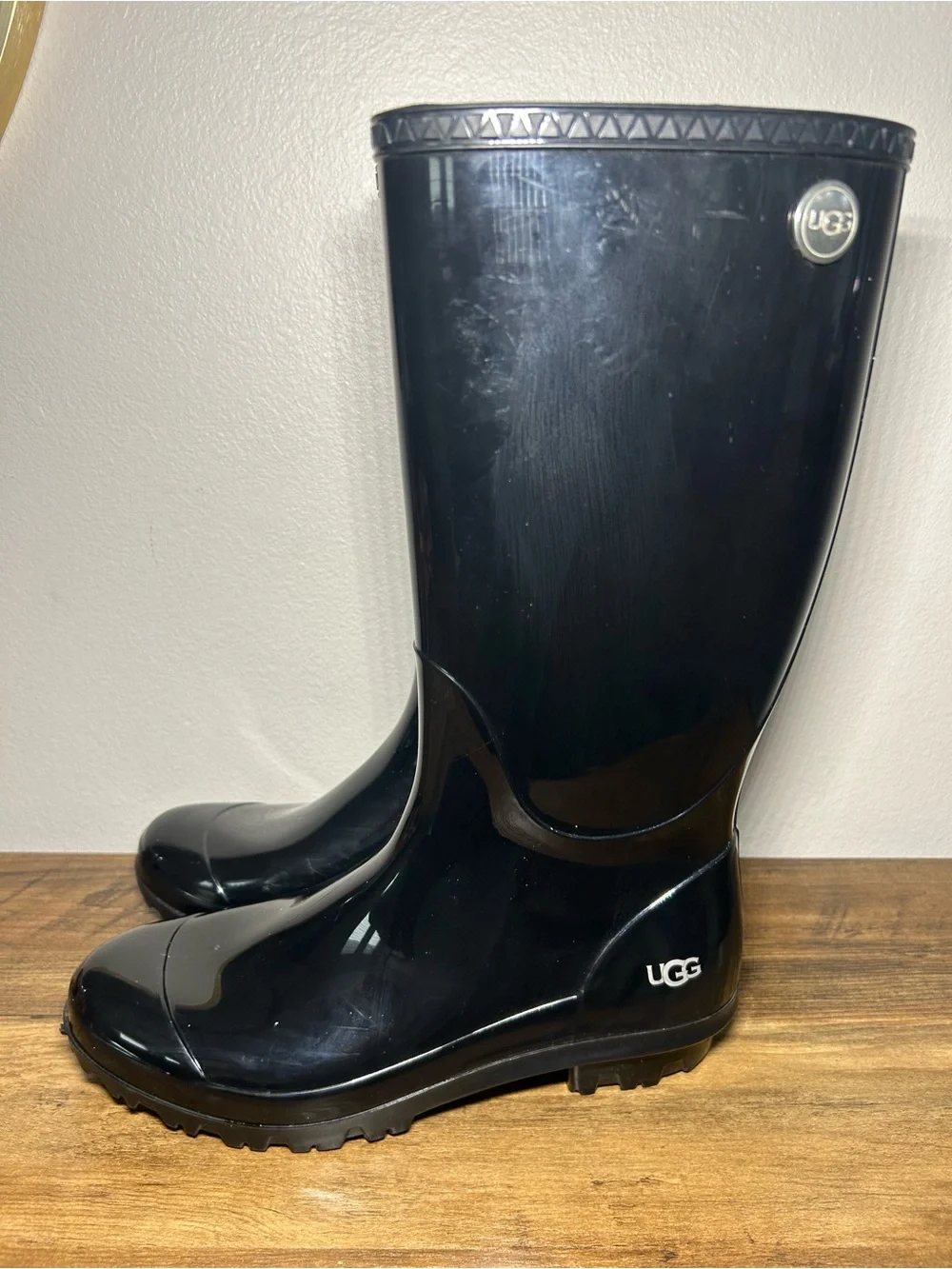 Black Womens Waterproof Knee-High Rain Boots